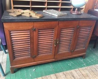Henredon slate top cabinet