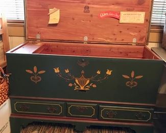 hand-painted Lane cedar chest