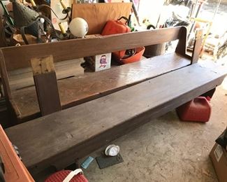 original Moravian benches, back piece available just unattached