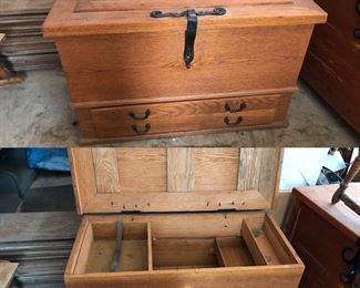custom pine chest with hand-wrought iron hardware, made by LK Leinbach
