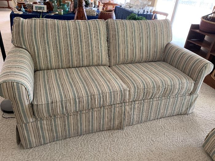 Havertys sofa has matching oversized chair and ottoman.  Sofa $600. Char $400 ottoman $150    Sofa was purchased recently at $1299