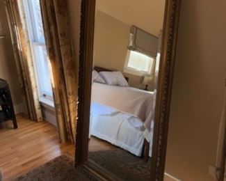 Full length mirror  and antique rug excellent condition 