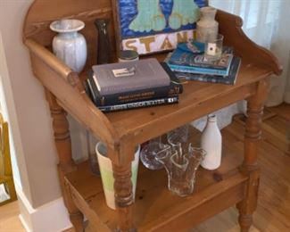 Antique handcrafted side table entry table. 