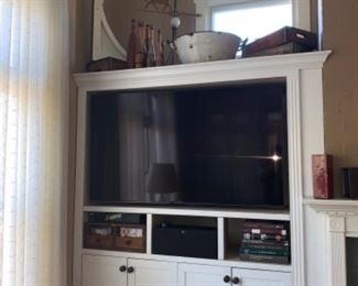 Flat Screen TV and pottery 