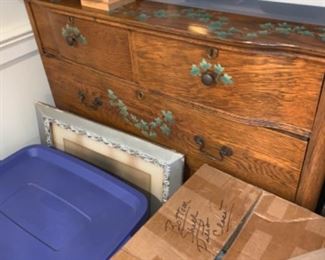 solid hand painted wood dresser