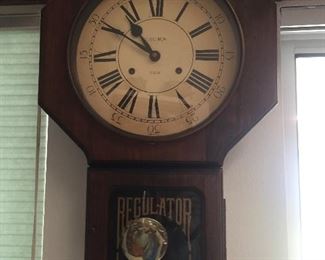 One of many early wall clocks—all in working condition 