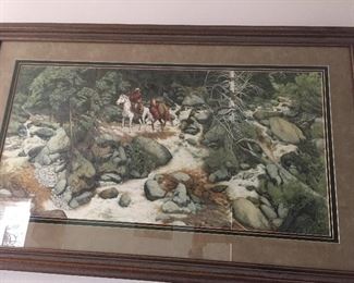 Very large Bev Doolittle signed and numbered print “Hills Have Eyes”.