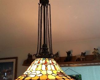 Gorgeous large hanging stained glass chandelier 