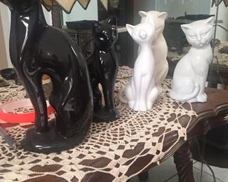 Mid Century modern cat figurines