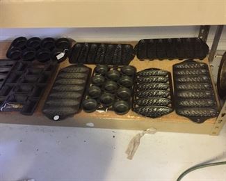 A few of the many Griswold muffin pans available