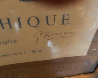 Signed poster by George Braque cubinist painter associated with Picasso