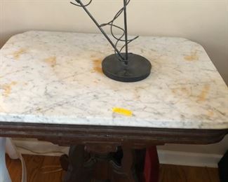 antique table with marble top
