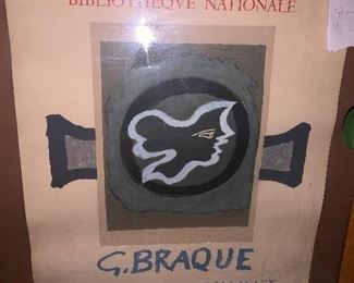 poster signed by George Braque cubinist painter associated with Picasso