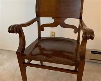 030 Antique Oak Captains Chair