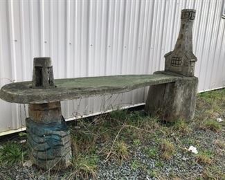 Wood garden bench
