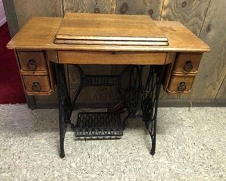 Oak treadle sewing machine