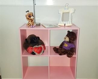 Pink cubby.