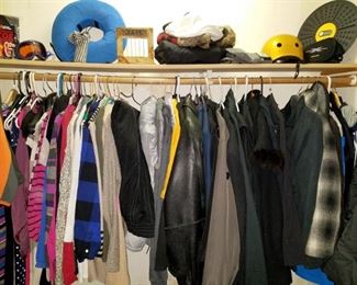 Men's and women's clothing and jackets.
