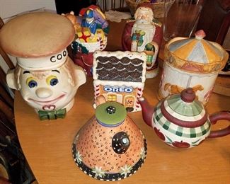 Cookie Jars and decorative teapots. Some are vintage. Vintage Treasure Craft Horse Carousel Cookie Jar. Oreo cookie jar