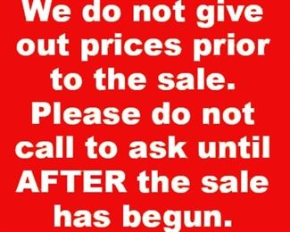Dont call for prices