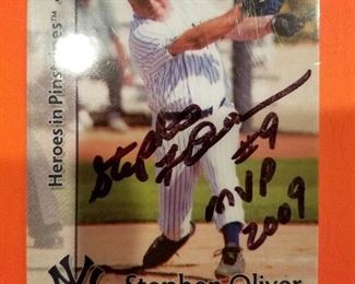 NY Yankee Stephen Oliver autographed baseball card (no COA)