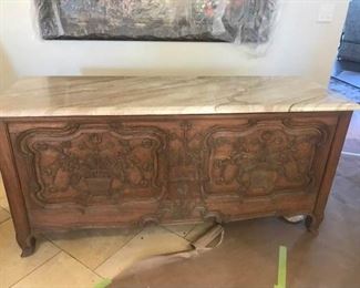 Marble Top Sarcophagus Style Buffet