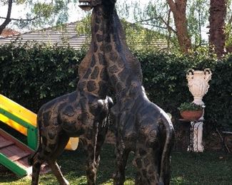 Bronze giraffes 