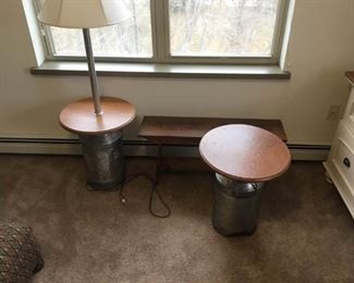 Milk Can Tables and Bench