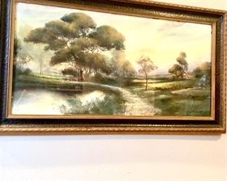 Original pastel in antique frame.