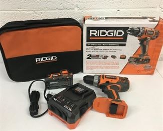 ridgid drill charger battery and case