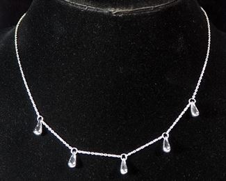 Tiffany & Co Elsa Peretti Sterling Silver 5 Teardrop Necklace