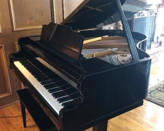Piano with lid open 