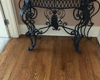 Granite Top on Iron Base Console Table 