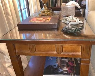 Pair of solid wood end tables