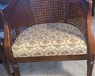 Two Italian Provincial cane-back chairs 