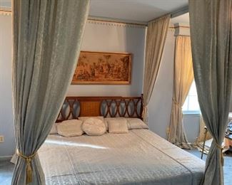 King size bed; drapery hangings optional