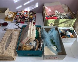 Sewing items and a portable sewing machine