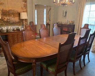 Italian Provincial table 66” with two leaves that will allow to expand to 100”