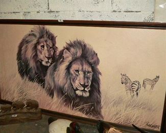 lion zebra artwork