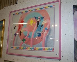 Flamingo artwork in frame