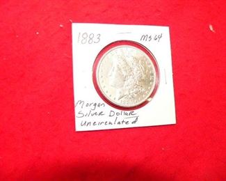 Morgan Silver dollar uncirculated 1883