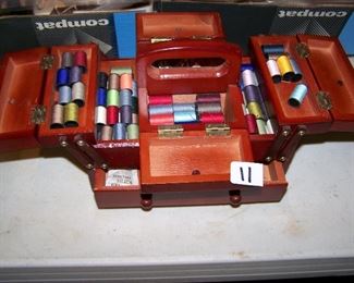 sewing box with notions