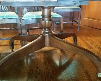 Extension Table with Spider Leg center pedestal foot.