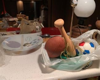 Lampshade for the ceiling as well as lamp for your dresser football baseball soccer