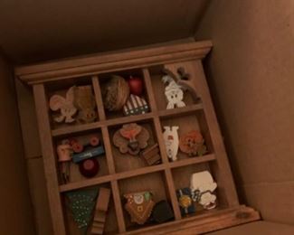 Vintage wooden painted characters
