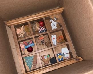 Vintage wooden painted characters