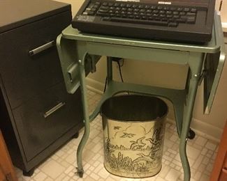 Brother electric typewriter with cute ventage rolling table with two drop leaves