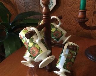 Set of cups on stand