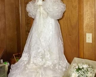 A hand made wedding dress.  Beautiful.