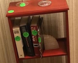 Small bookcase in hallway.